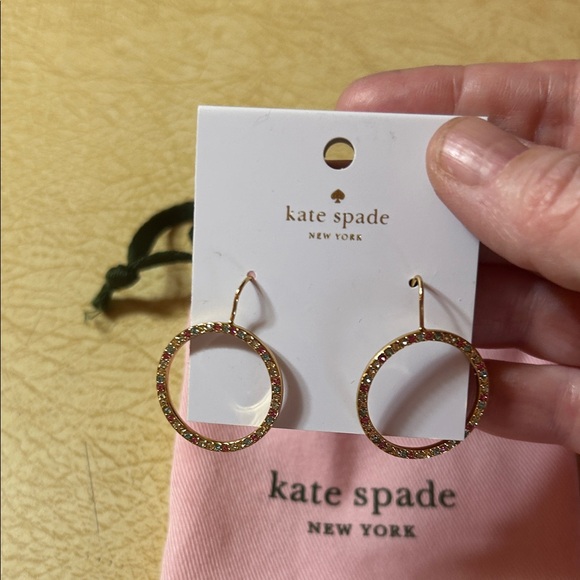 Kate Spade Pink Pouch with Silver Hoop Earrings - Picture 3 of 3